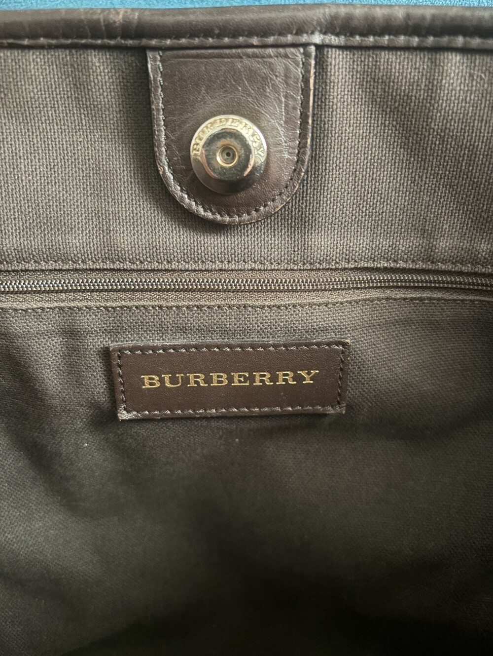 Vintage Burberry Haymarket Check Plaid Shoulder Tote W/Dk Brown Leather Straps - Picture 10 of 16